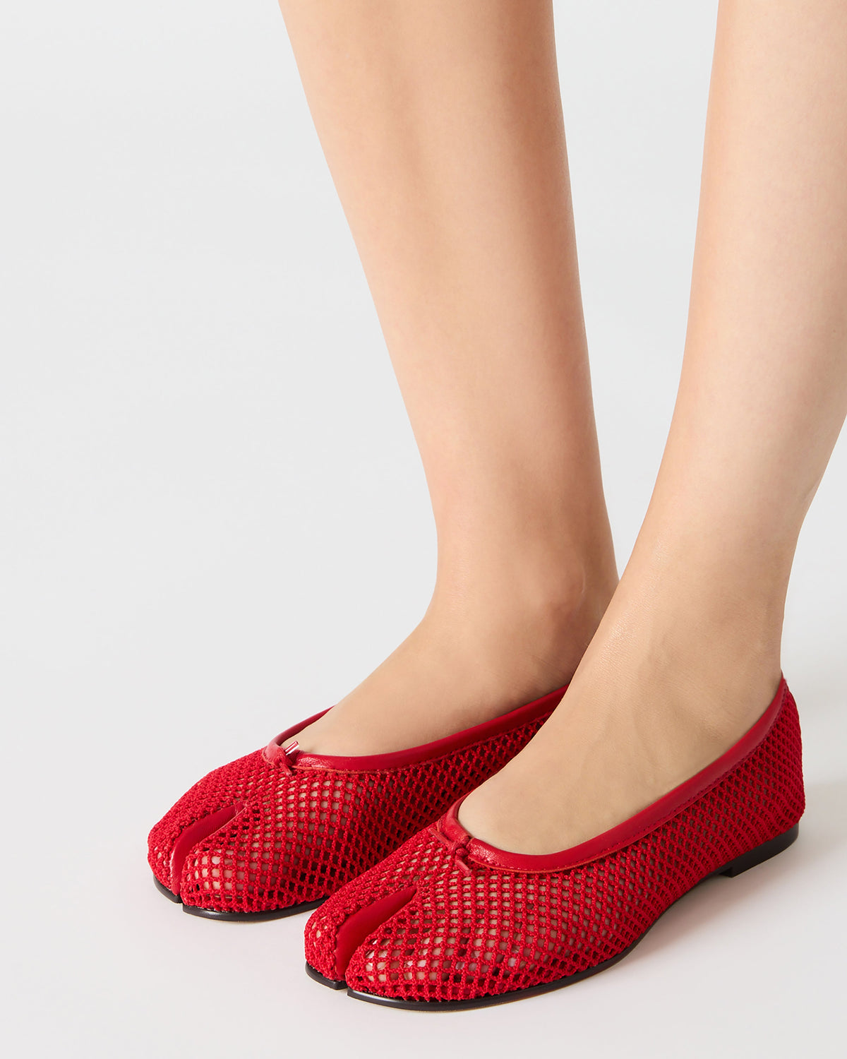 Calico-Mesh Flat Shoe RED