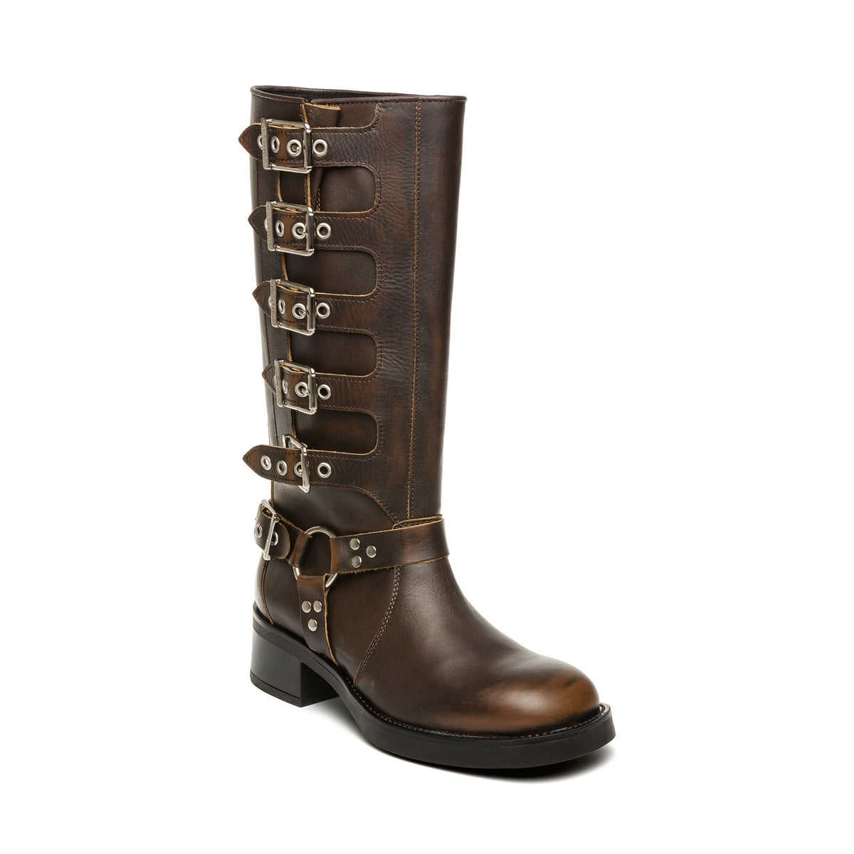 Battle Boot Bruin Leder