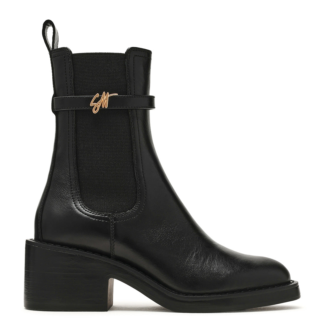 Charity-SM Bootie BLACK LEATHER