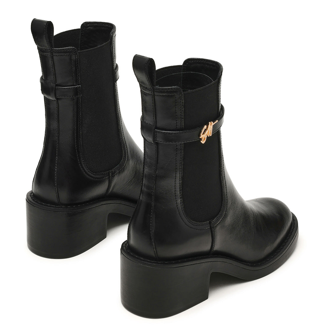 Charity-SM Bootie BLACK LEATHER