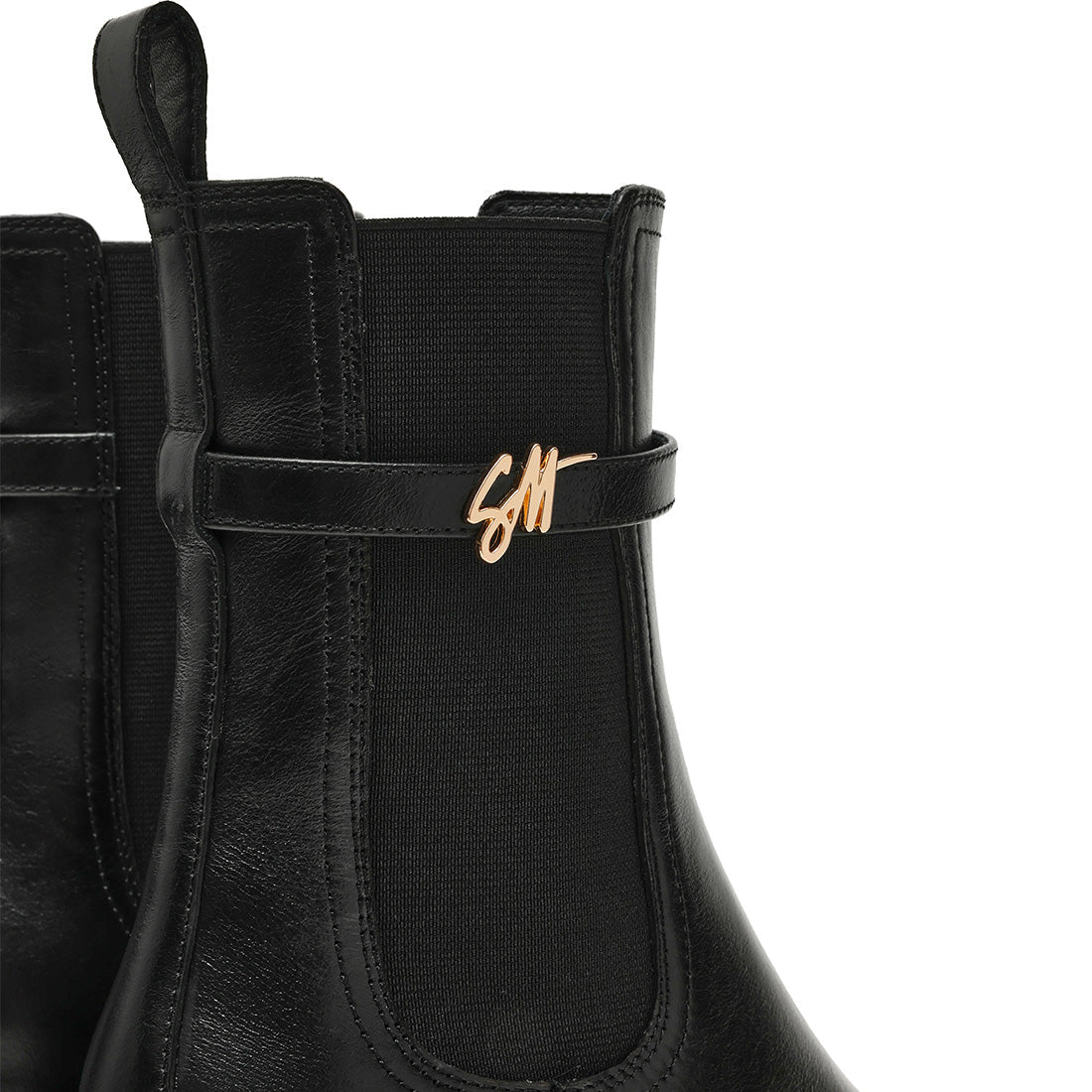 Charity-SM Bootie BLACK LEATHER