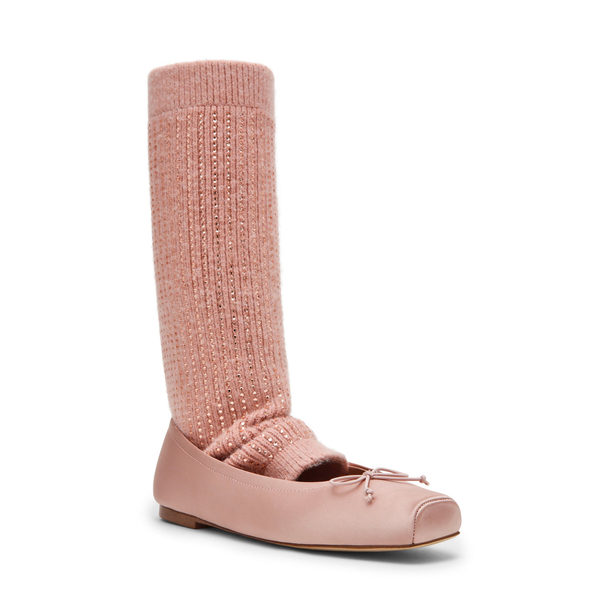 Eleve-Knit Flat Shoe PINK SATIN